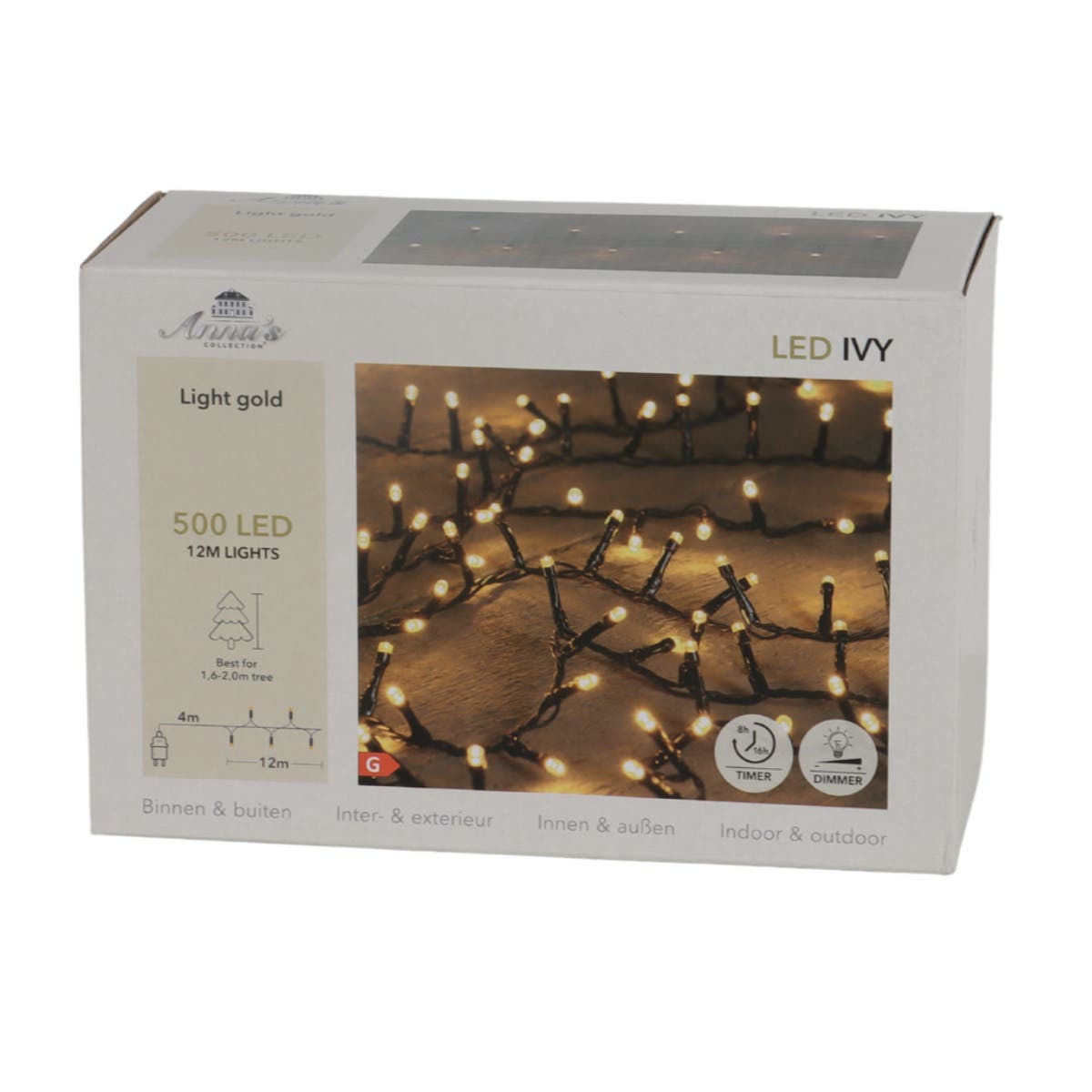 Anna's Collection Micro LED-verlichting Ivy Licht Goud 500 Lampjes 12 m