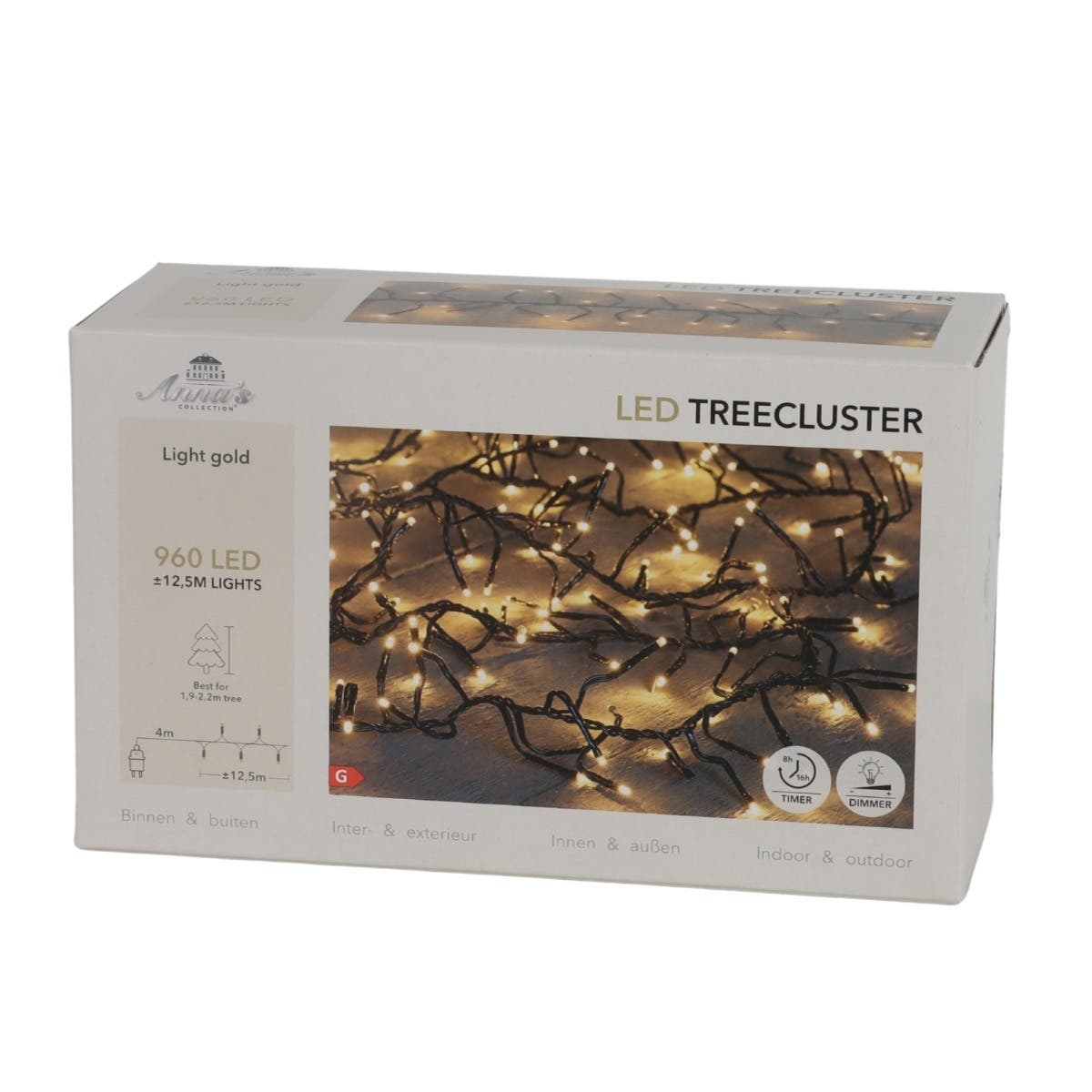Anna's Collection Clusterverlichting Treecluster Licht Goud 960 Lampjes 12.5 m