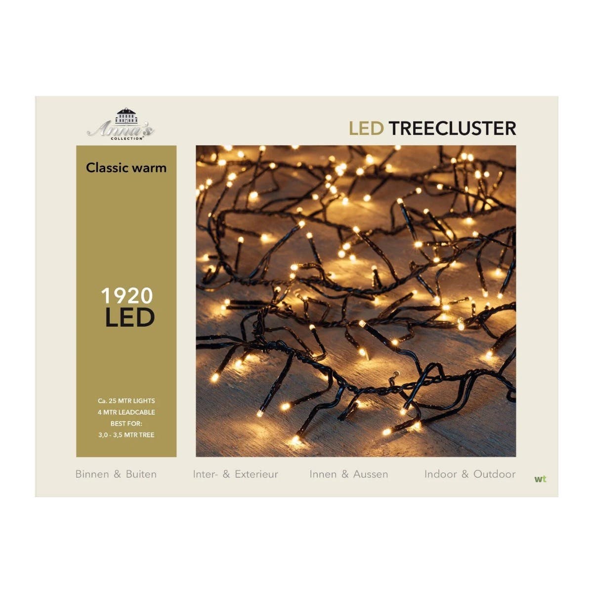 Anna's Collection Clusterverlichting Treecluster Licht Goud 1920 Lampjes 25 m