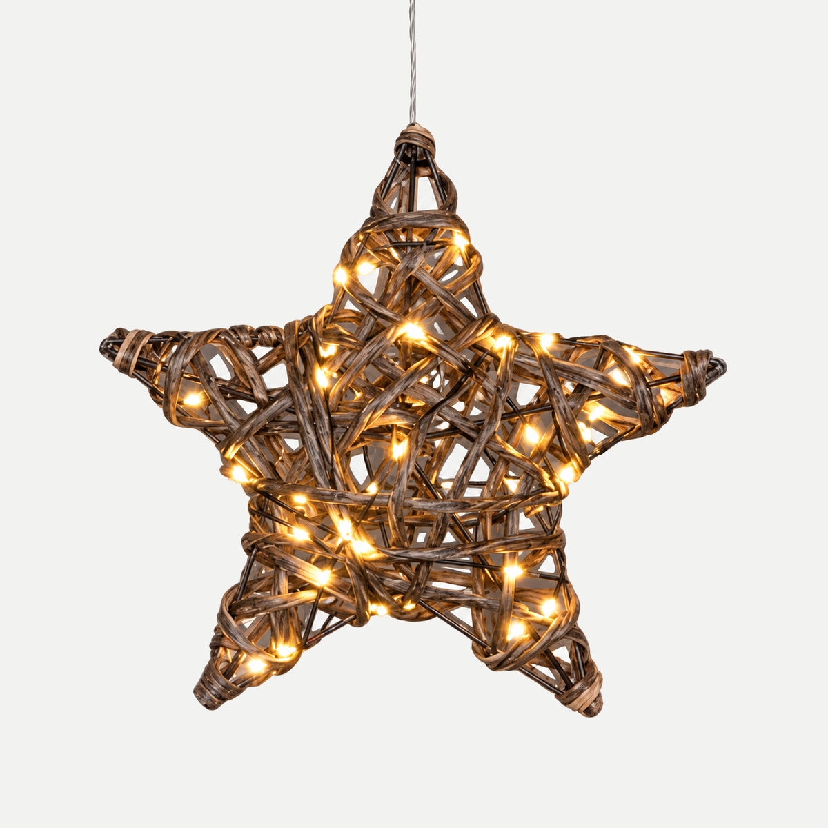 Anna's Collection Verlicht Kerstfiguur Ster Naturel Klassiek Warm 40 Lampjes 20 cm