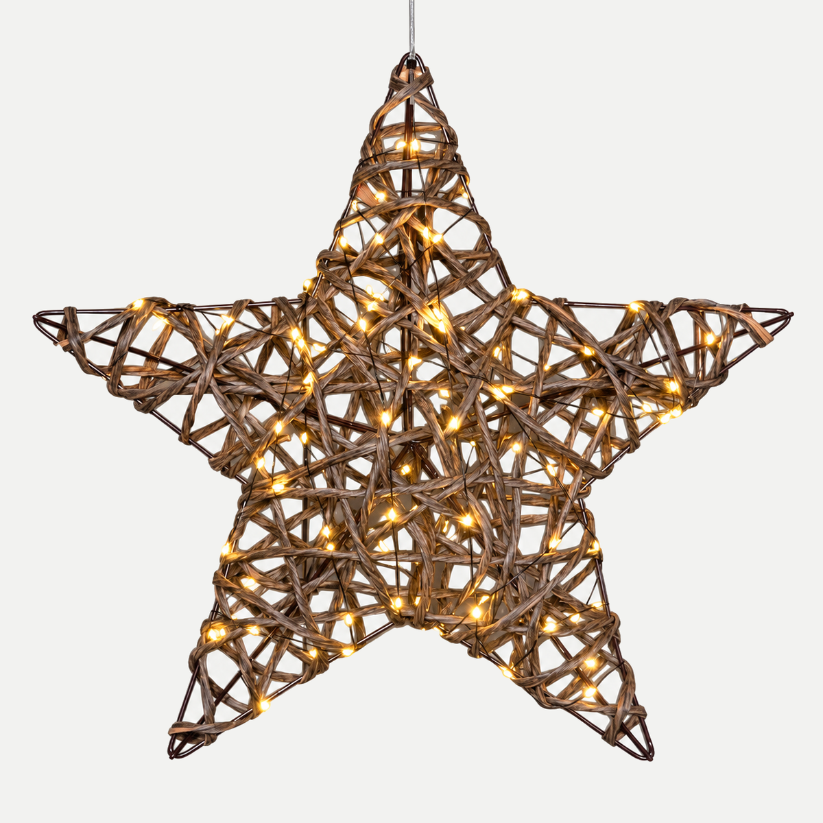 Anna's Collection Verlicht Kerstfiguur Ster Naturel Klassiek Warm 100 Lampjes 40 cm