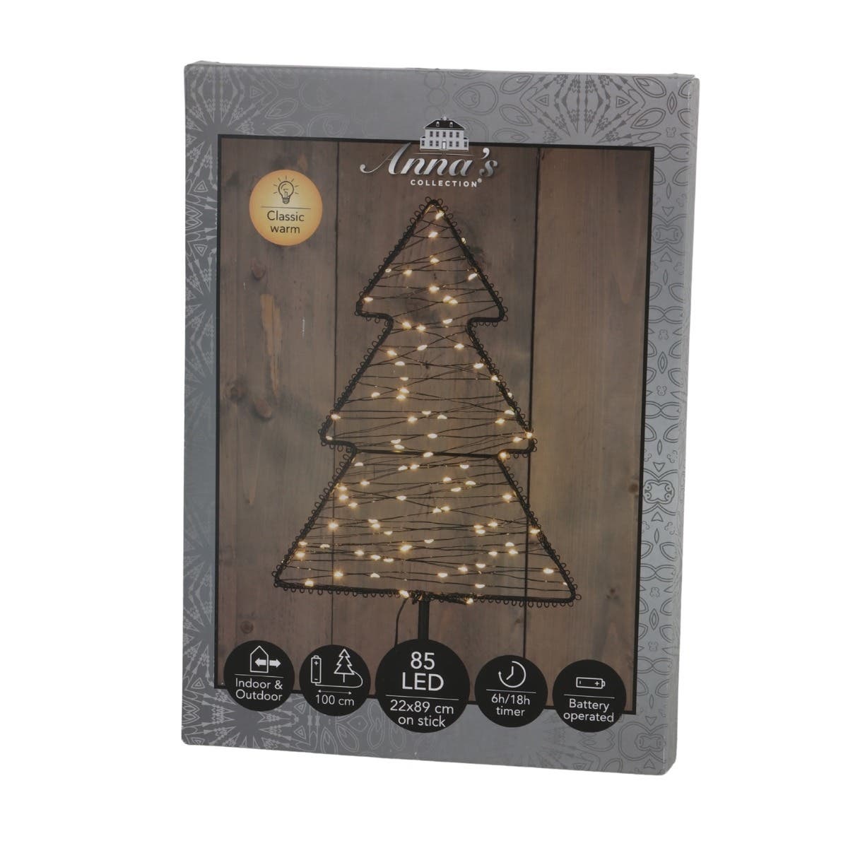 Anna's Collection Verlicht Kerstfiguur Boom op Steker Metaal Klassiek Warm 85 Lampjes 22 x 89 cm