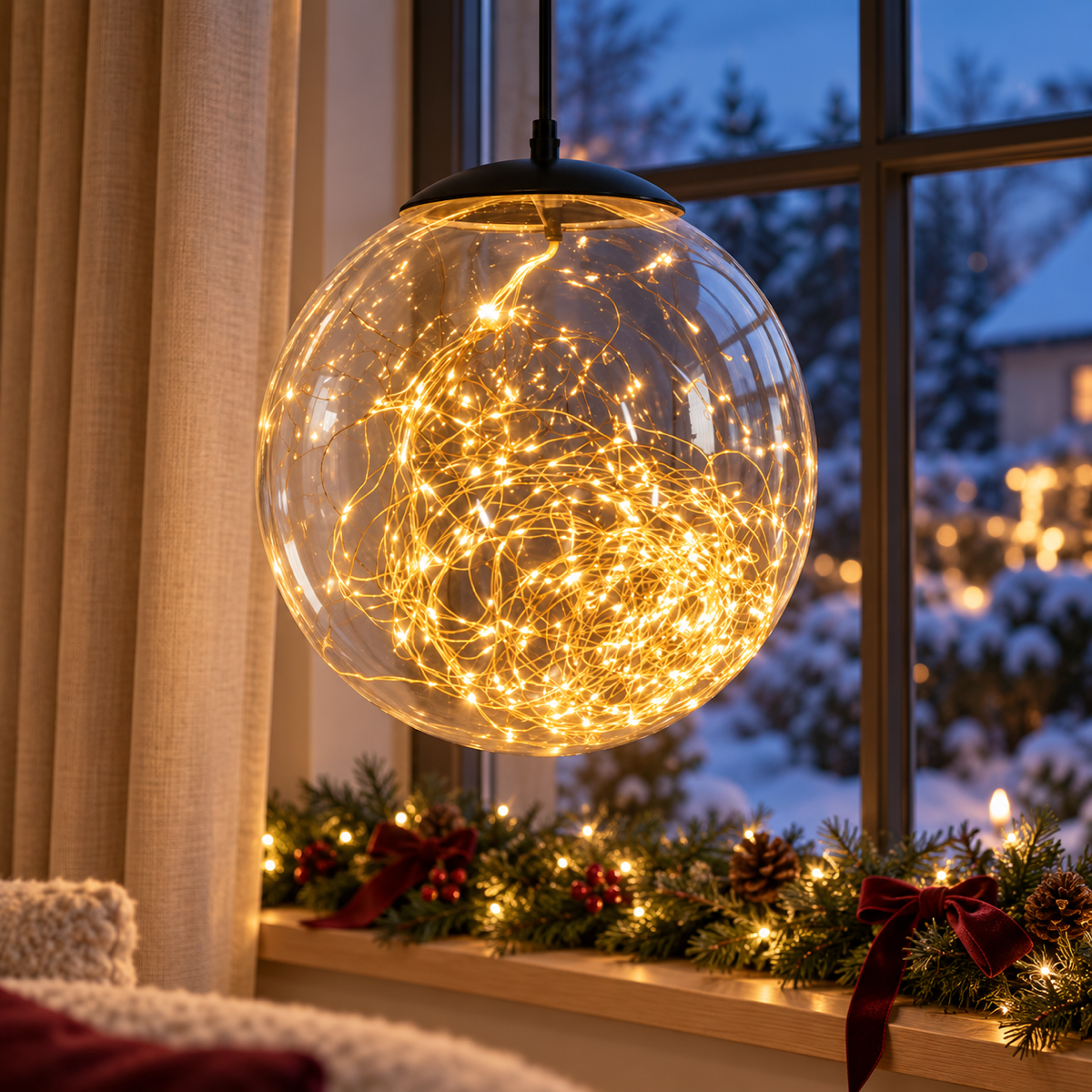 Anna's Collection Verlicht Kerstfiguur Bal Clear Klassiek Warm 300 Lampjes 35 cm