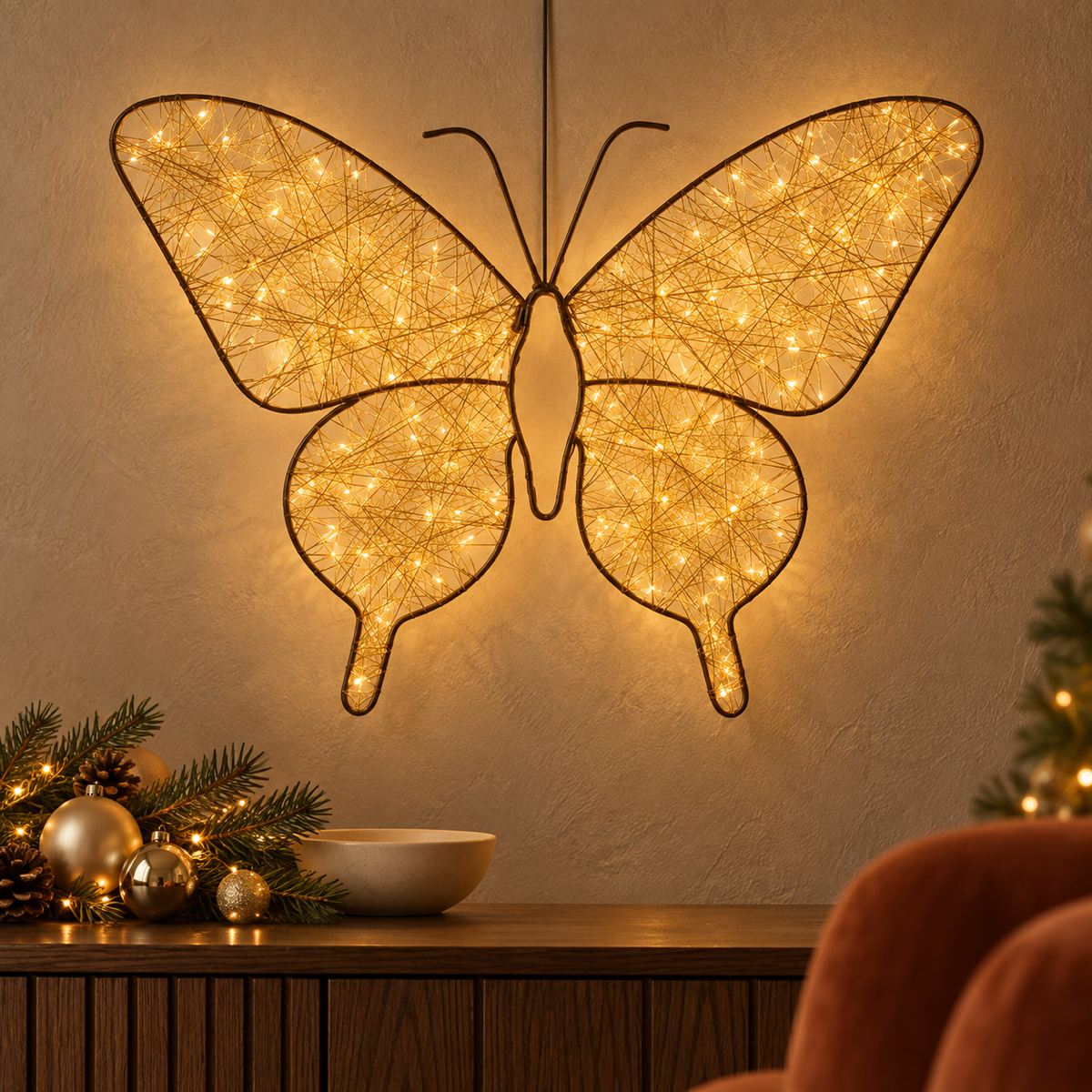 Anna's Collection Verlicht Kerstfiguur Vlinder Klassiek Warm 53 cm