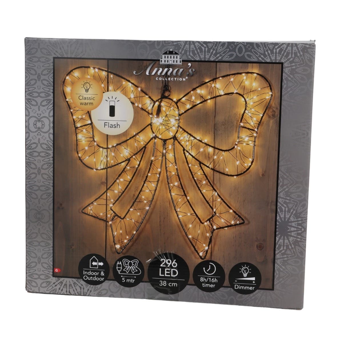 Anna's Collection Verlicht Kerstfiguur Strik Metaal Klassiek Warm 278 Lampjes 38 x 34 cm