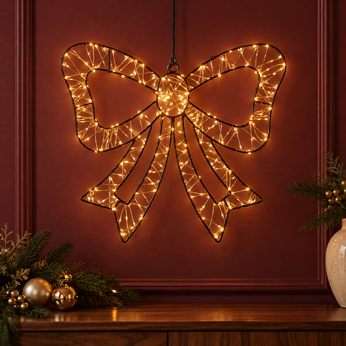 Anna's Collection Verlicht Kerstfiguur Strik Metaal Klassiek Warm 278 Lampjes 38 x 34 cm