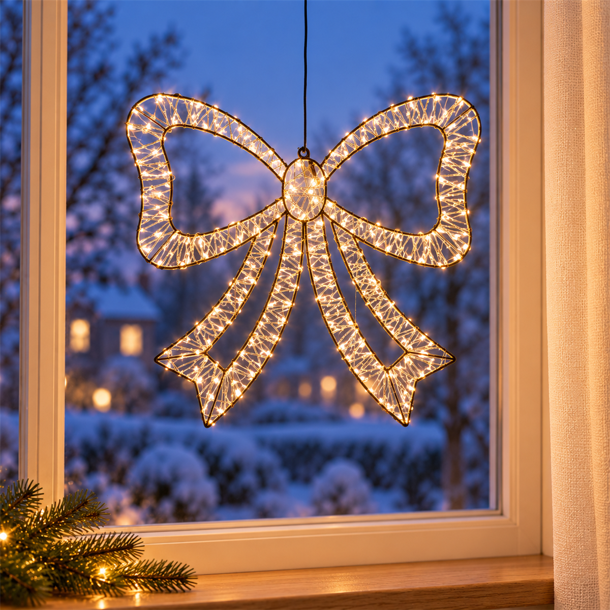 Anna's Collection Verlicht Kerstfiguur Strik Flash Zwart Warm Wit/Klassiek Warm 556 Lampjes 54 x 54 x 3 cm