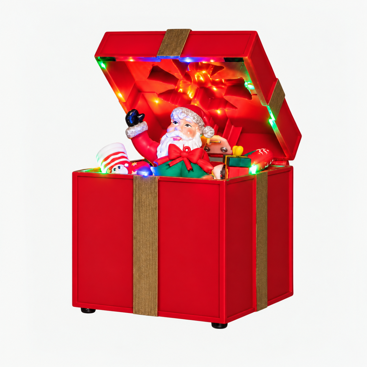 Anna's Collection Verlicht Kerstfiguur Bewegend Geschenk Kerstman Multicolour 20 x 20 x 20 cm