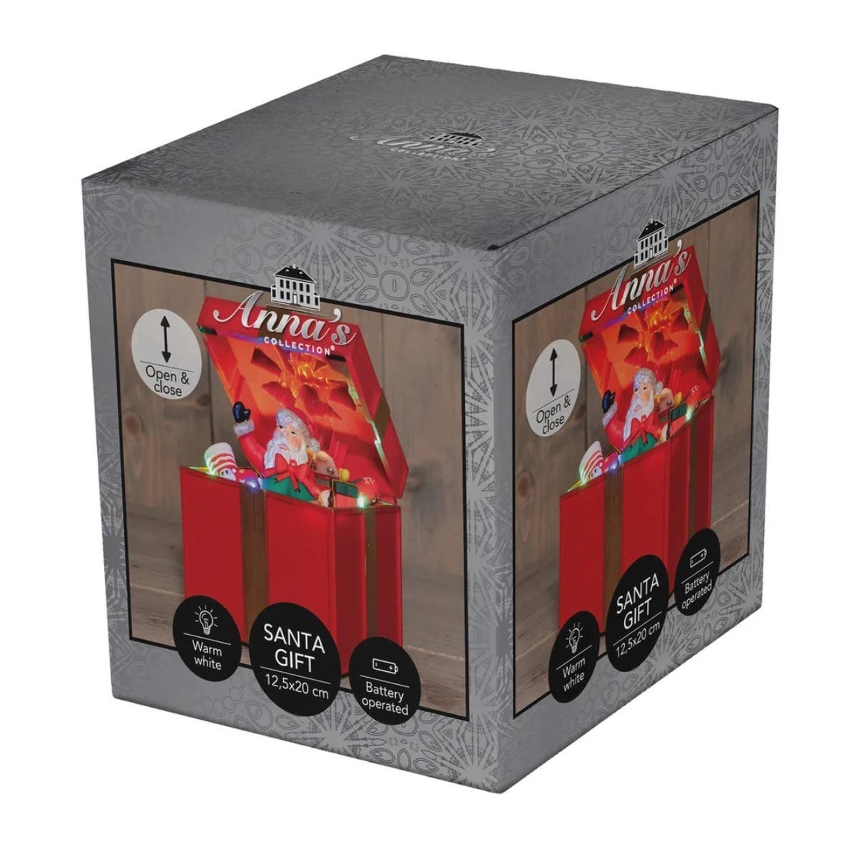Anna's Collection Verlicht Kerstfiguur Bewegend Geschenk Kerstman Multicolour 20 x 20 x 20 cm