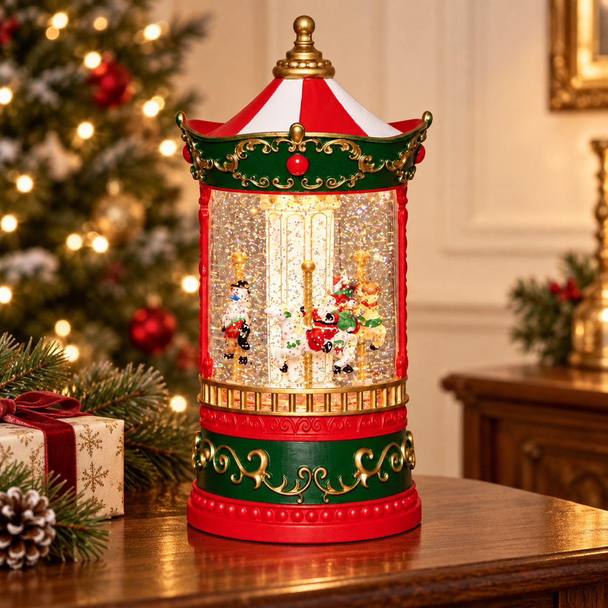 Anna's Collection Verlicht Kerstfiguur Draaimolen Warm Wit 12.5 x 25.5 cm