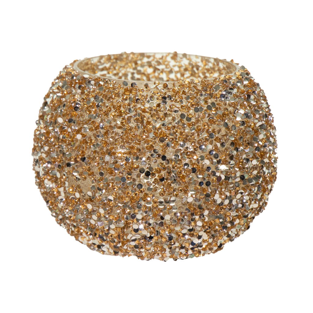 Theelichthouder Strass Bowl Goud 11 x 8.5 cm