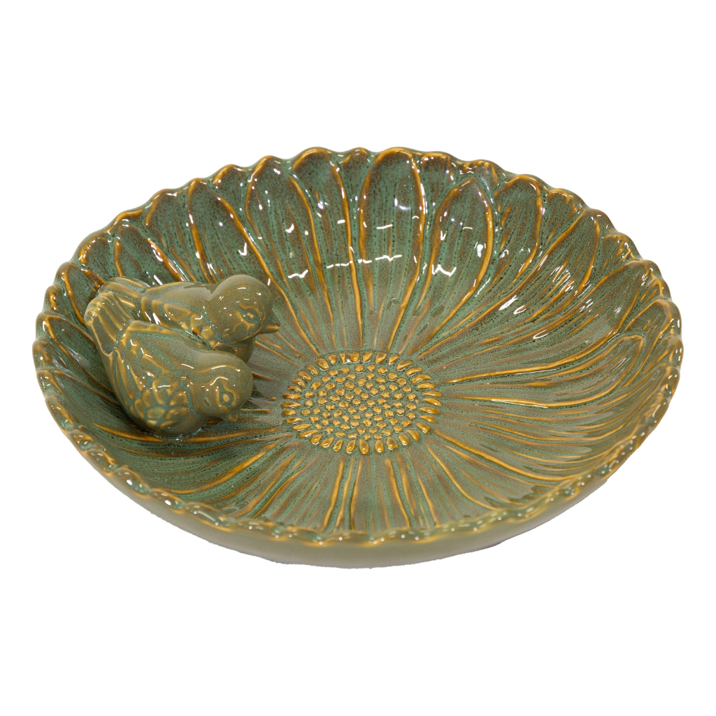 Village Vogelbad Flower Olive 28 x 6 cm