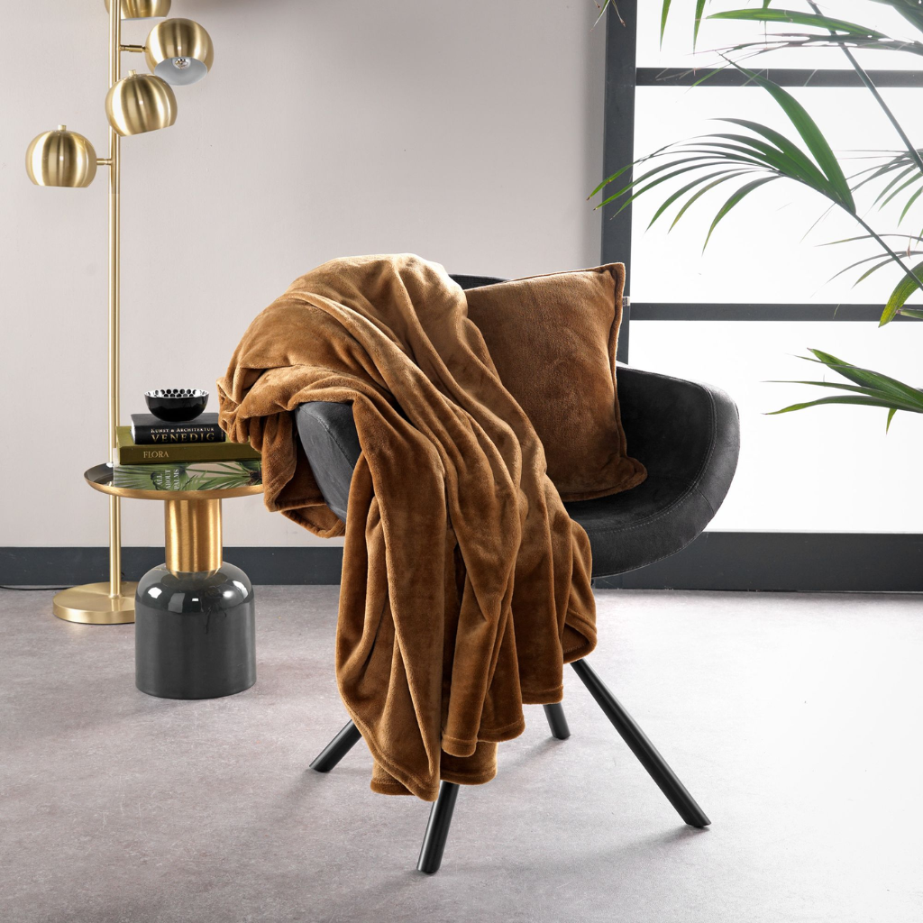 Dutch Decor Plaid Billy tobacco brown 150 x 200 cm