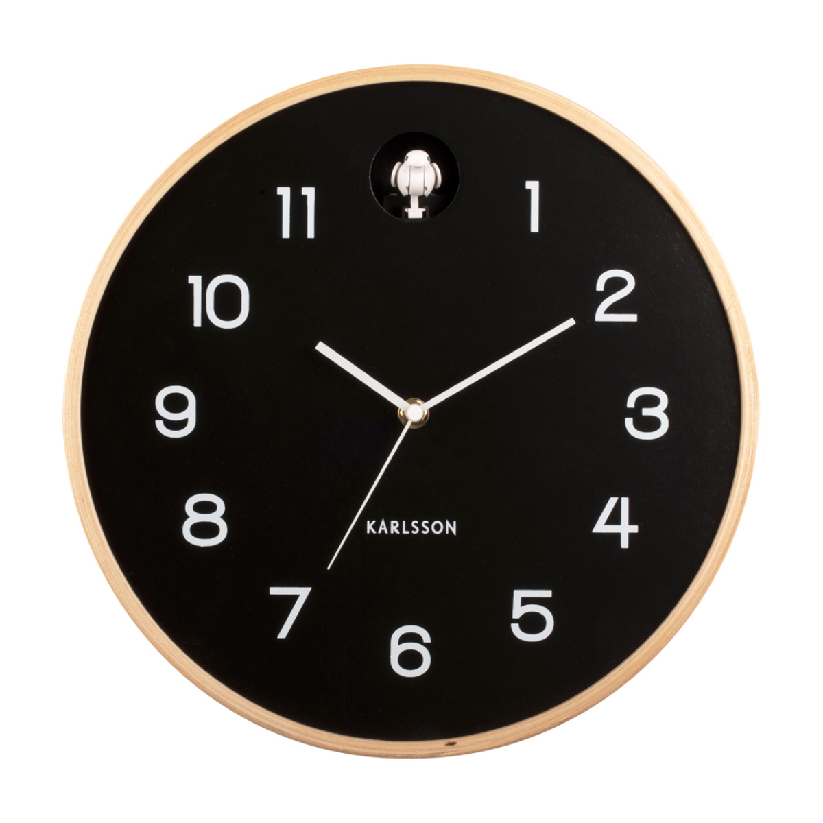 Karlsson Wandklok Natural Koekoeksklok Zwart 31.5 x 6 cm