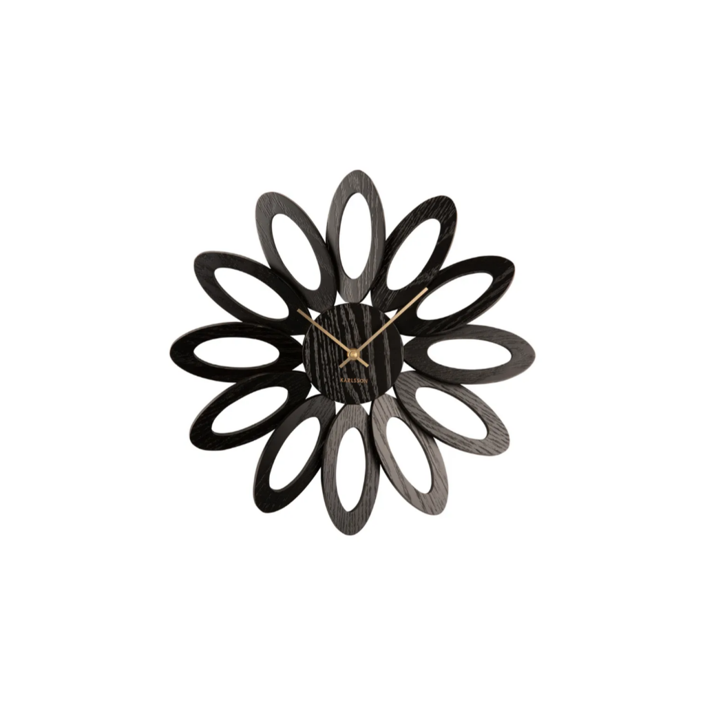 Karlsson Wandklok Fiore Houtfineer Zwart
