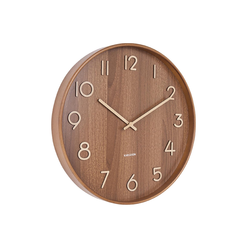 Karlsson Wandklok Pure Donker Lindehout medium