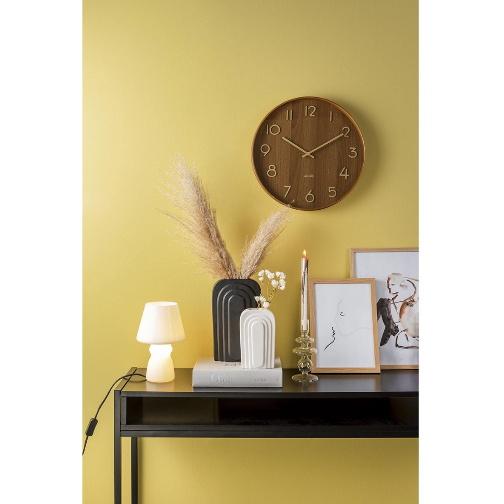 Karlsson Wandklok Pure Donker Lindehout medium