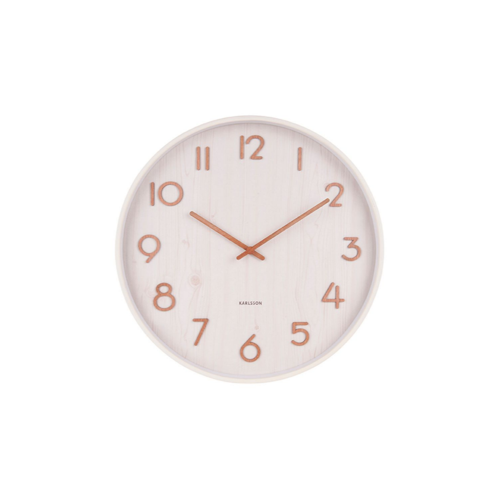 Karlsson Wandklok Pure Lindehout Medium Wit 40 x 4.5 cm