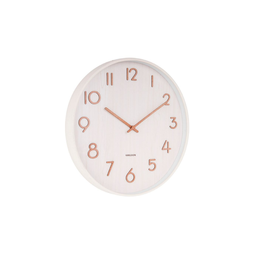 Karlsson Wandklok Pure Lindehout Medium Wit 40 x 4.5 cm