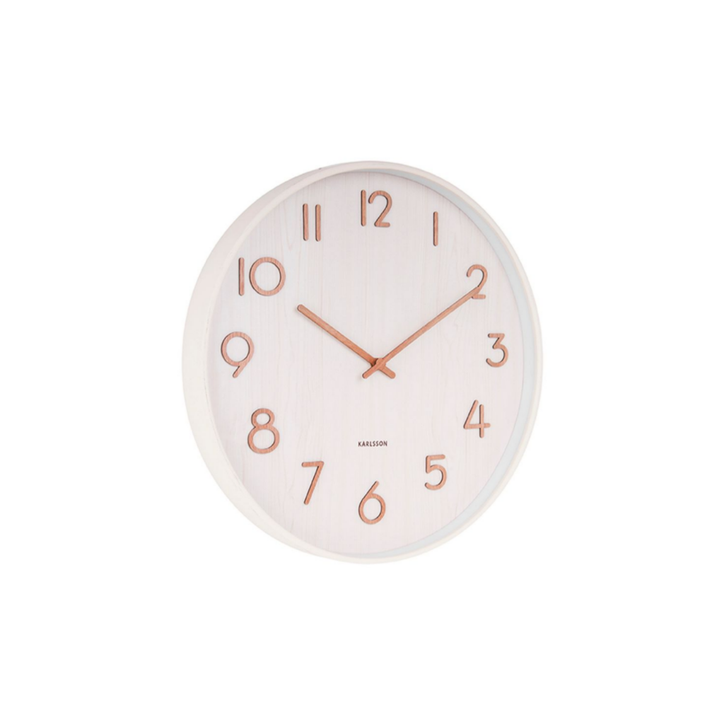 Karlsson Wandklok Pure Lindehout Wit Large 60 x 5.4 cm