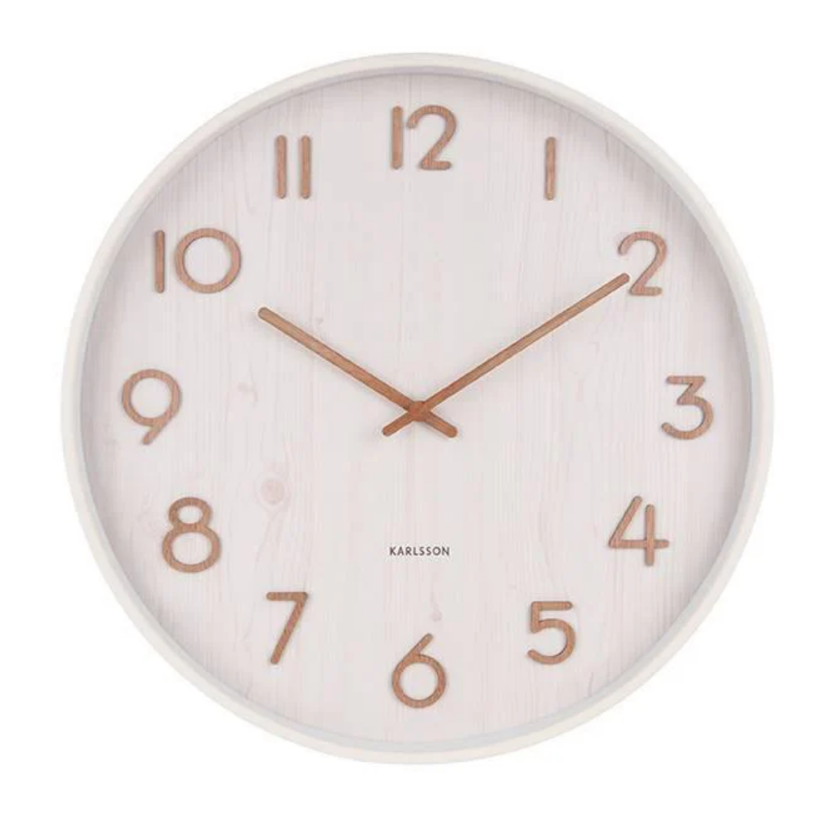 Karlsson Wandklok Pure Lindehout Wit Large 60 x 5.4 cm