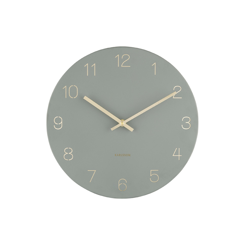 Karlsson Wandklok Charm Gegraveerde cijfers Jungle groen