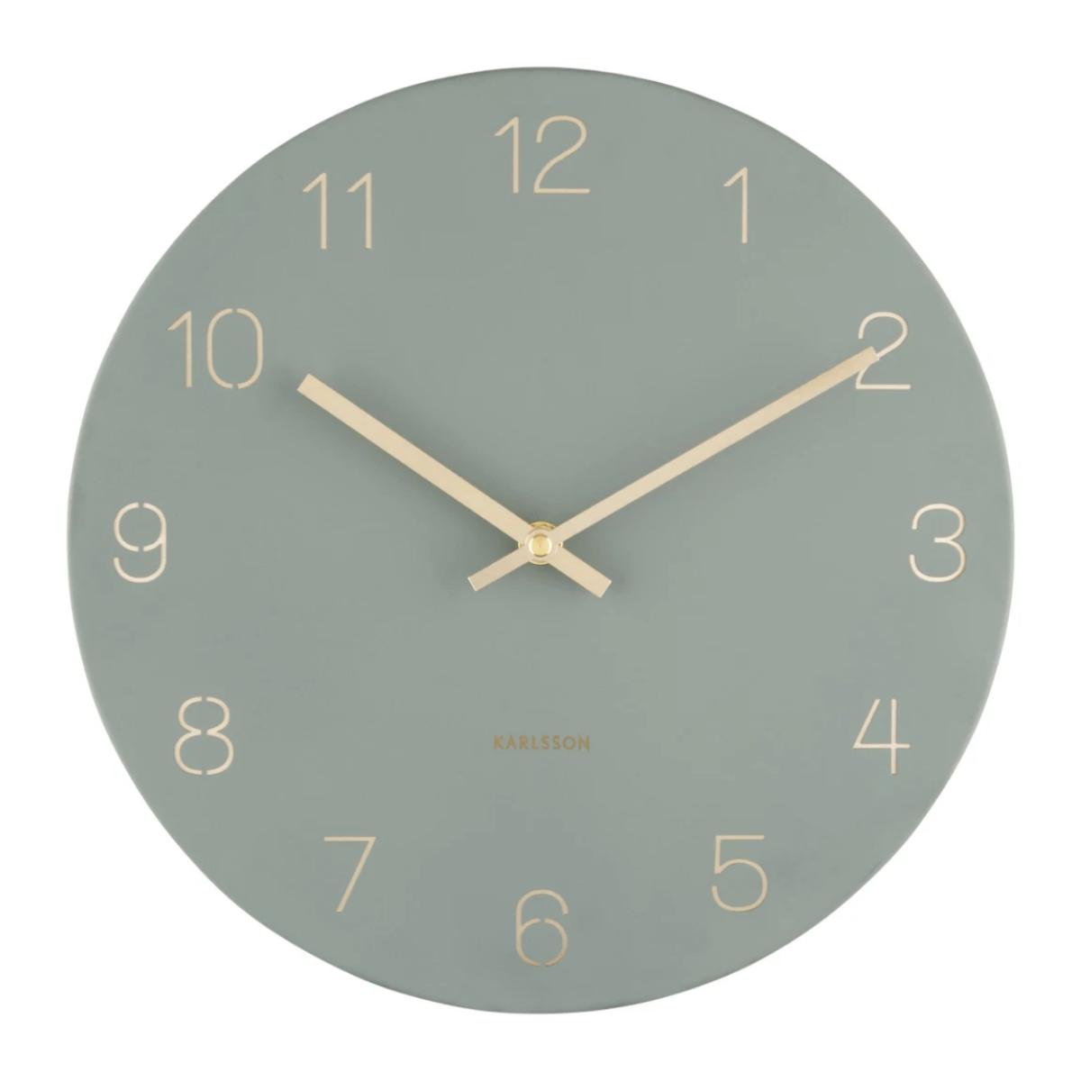 Karlsson Wandklok Charm Gegraveerde cijfers Jungle groen