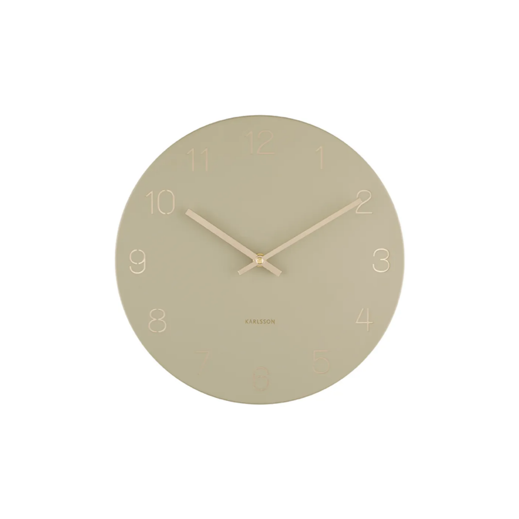 Karlsson Wandklok Charm Gegraveerde cijfers Groen