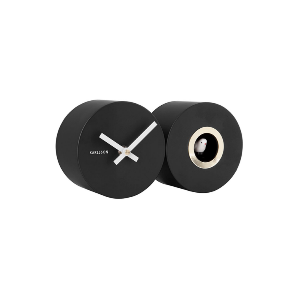 Karlsson Wandklok Duo Koekoeksklok Mat Zwart