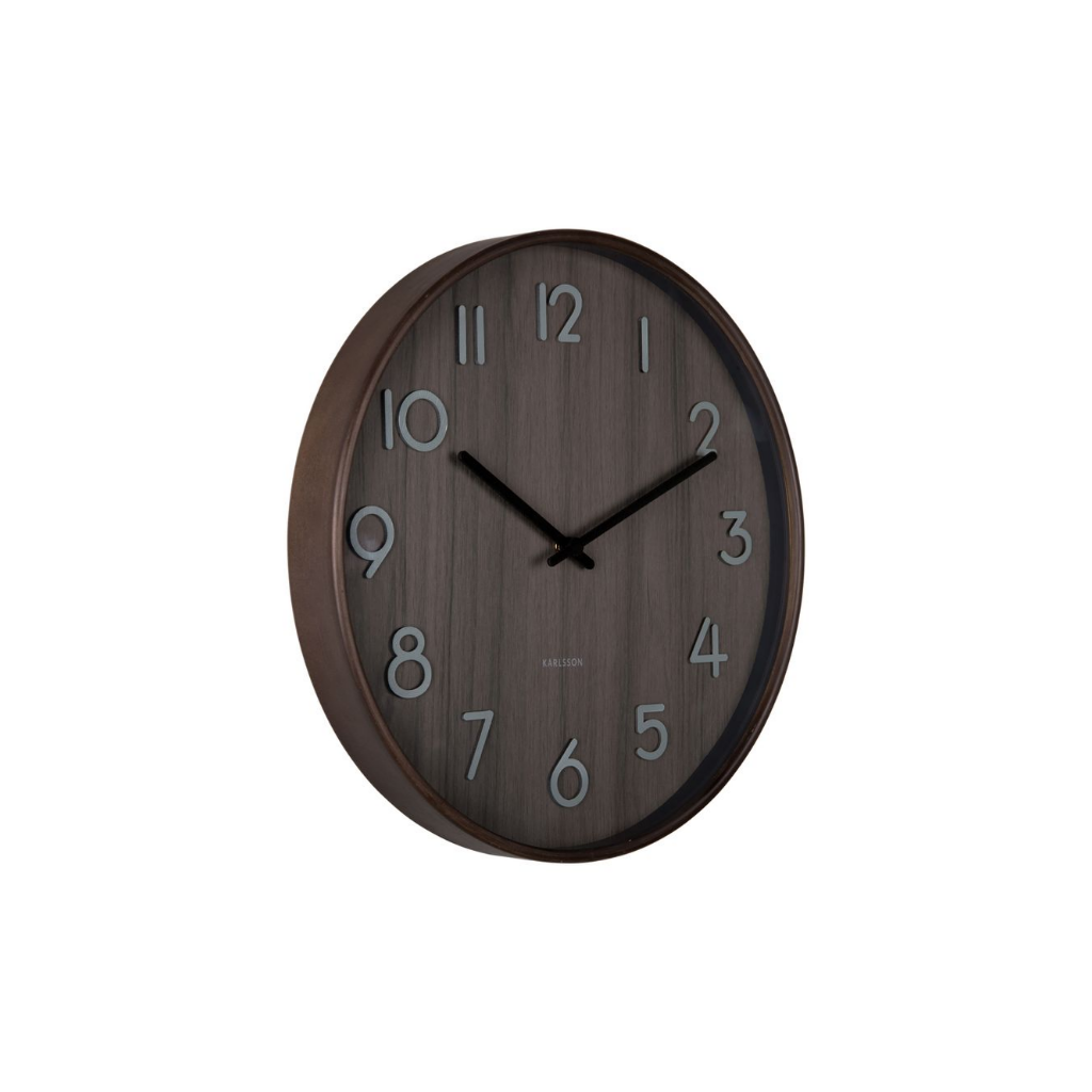 Karlsson Wandklok Pure Medium Walnoot