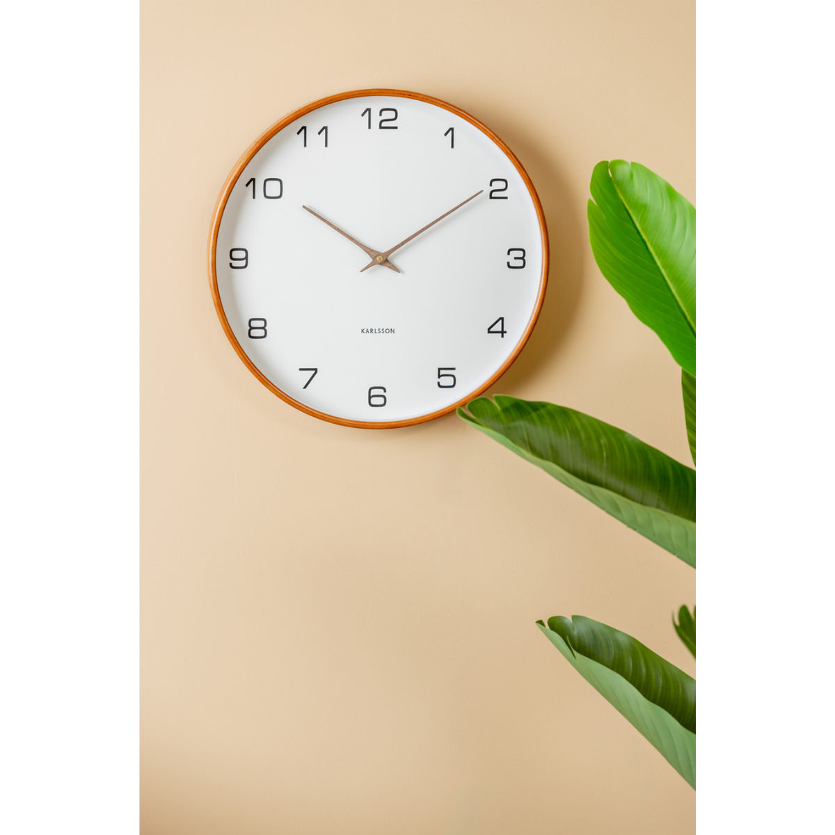 Karlsson Wandklok Acento Hout Wit 40 x 5 cm