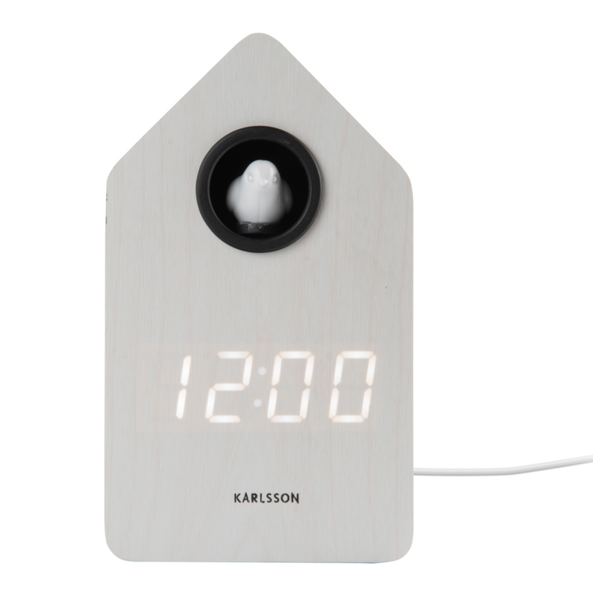 Karlsson Wekker Koekoeksklok LED White Wash 9 x 6 x 15.8 cm
