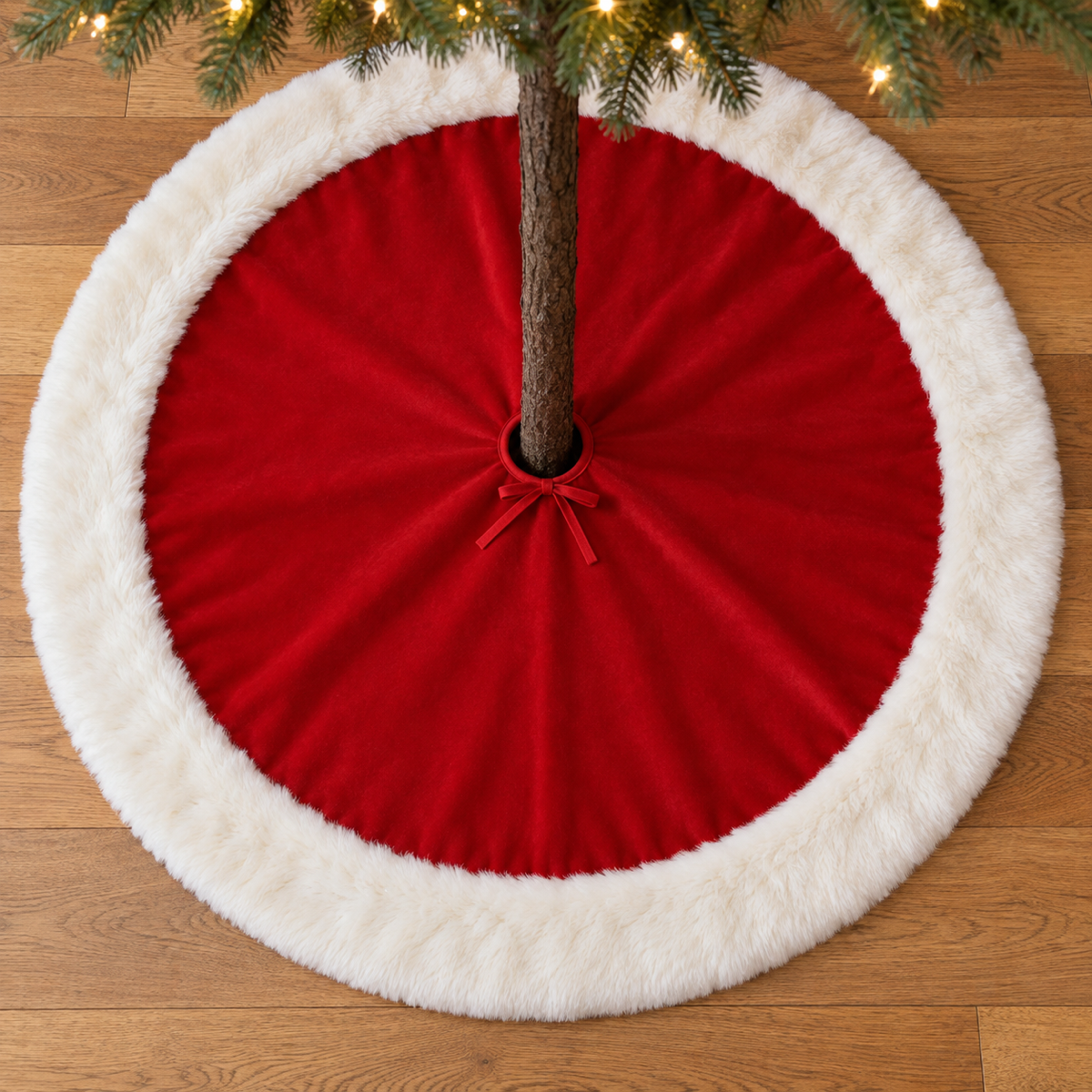 Unique Living Kerstboomrok White Christmas Rood 90 cm