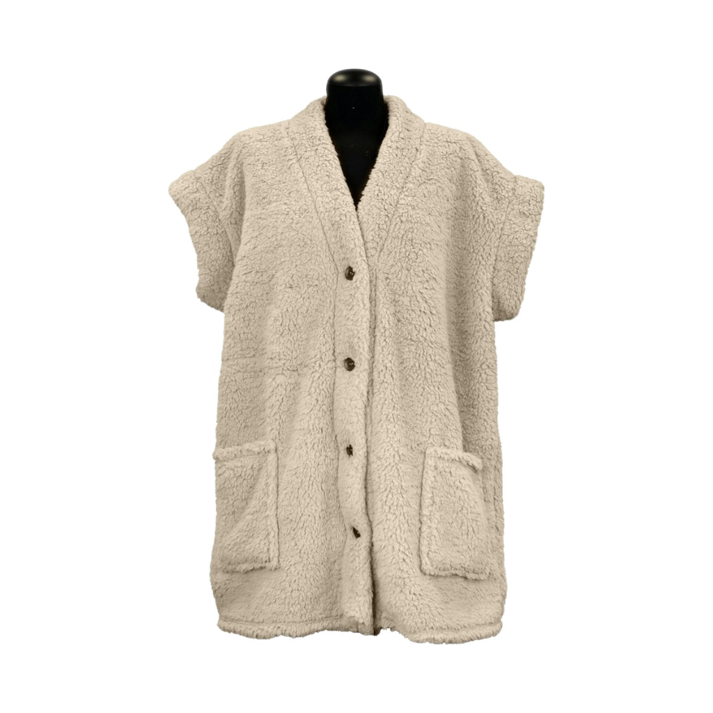 Unique Living Bodywarmer Mae chateau grey teddy 70 x 87 cm