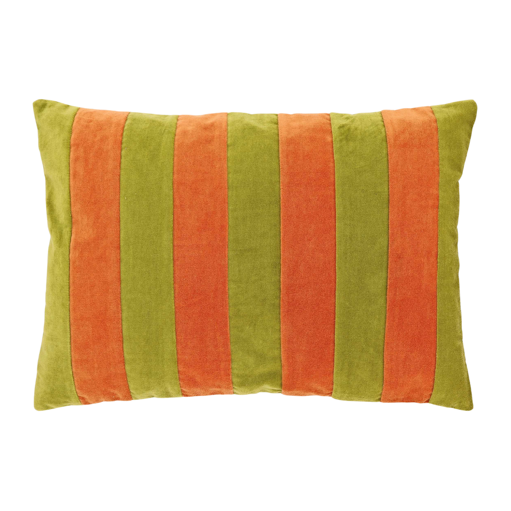 Unique Living Kussen Mika streep oranje groen 40 x 60 cm