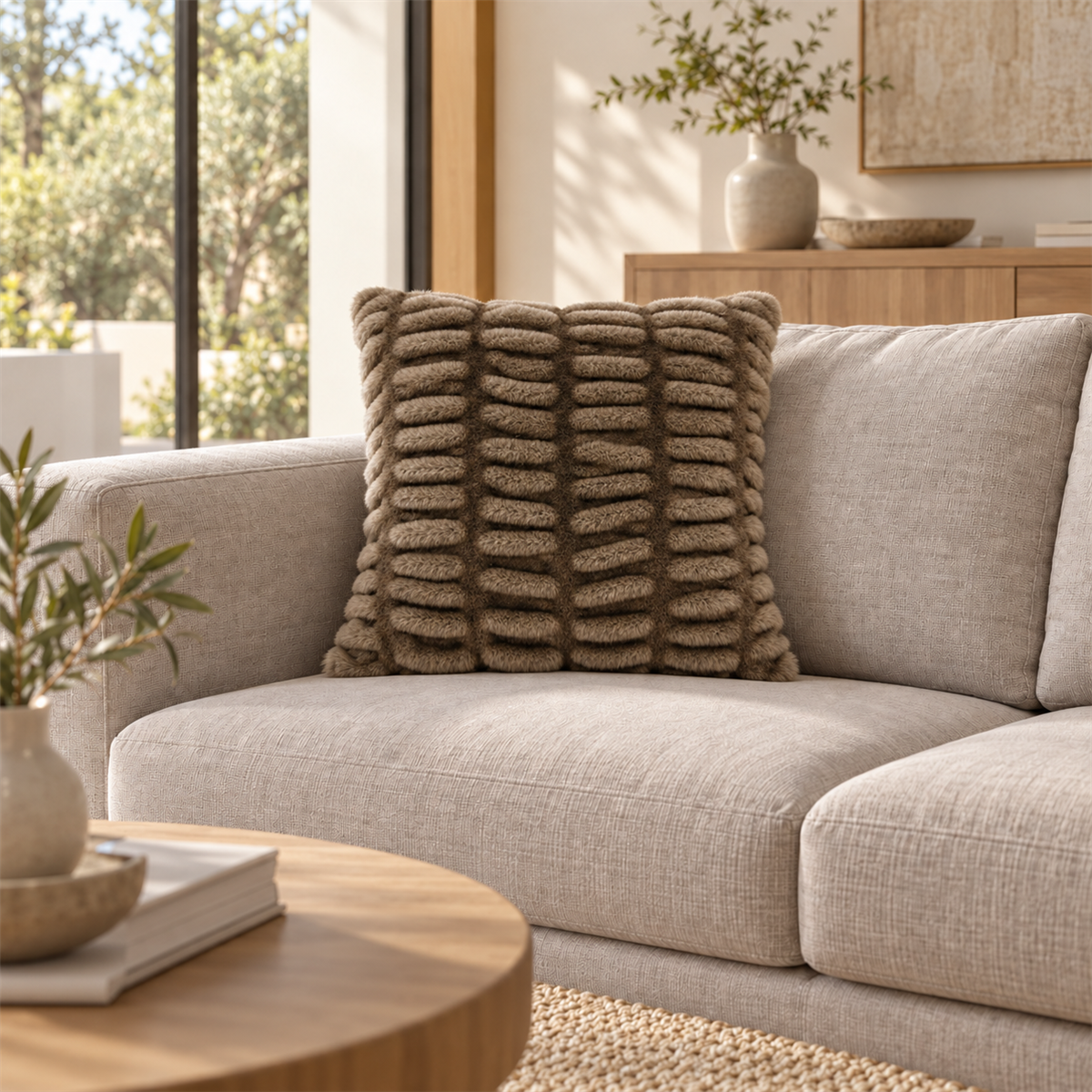 Unique Living Sierkussen Jones Taupe 45 x 45 cm