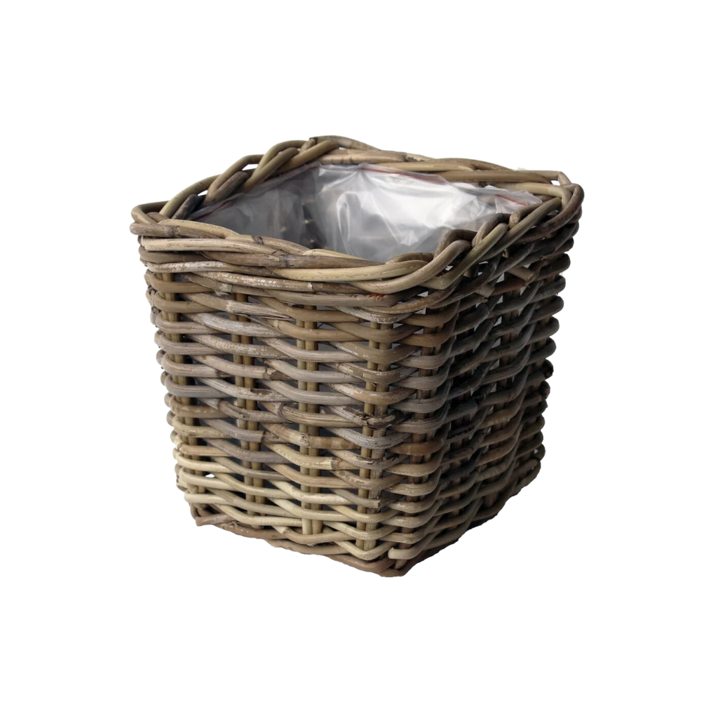 Van der Leeden Plantenbak Rotan Grijs 27x27x25