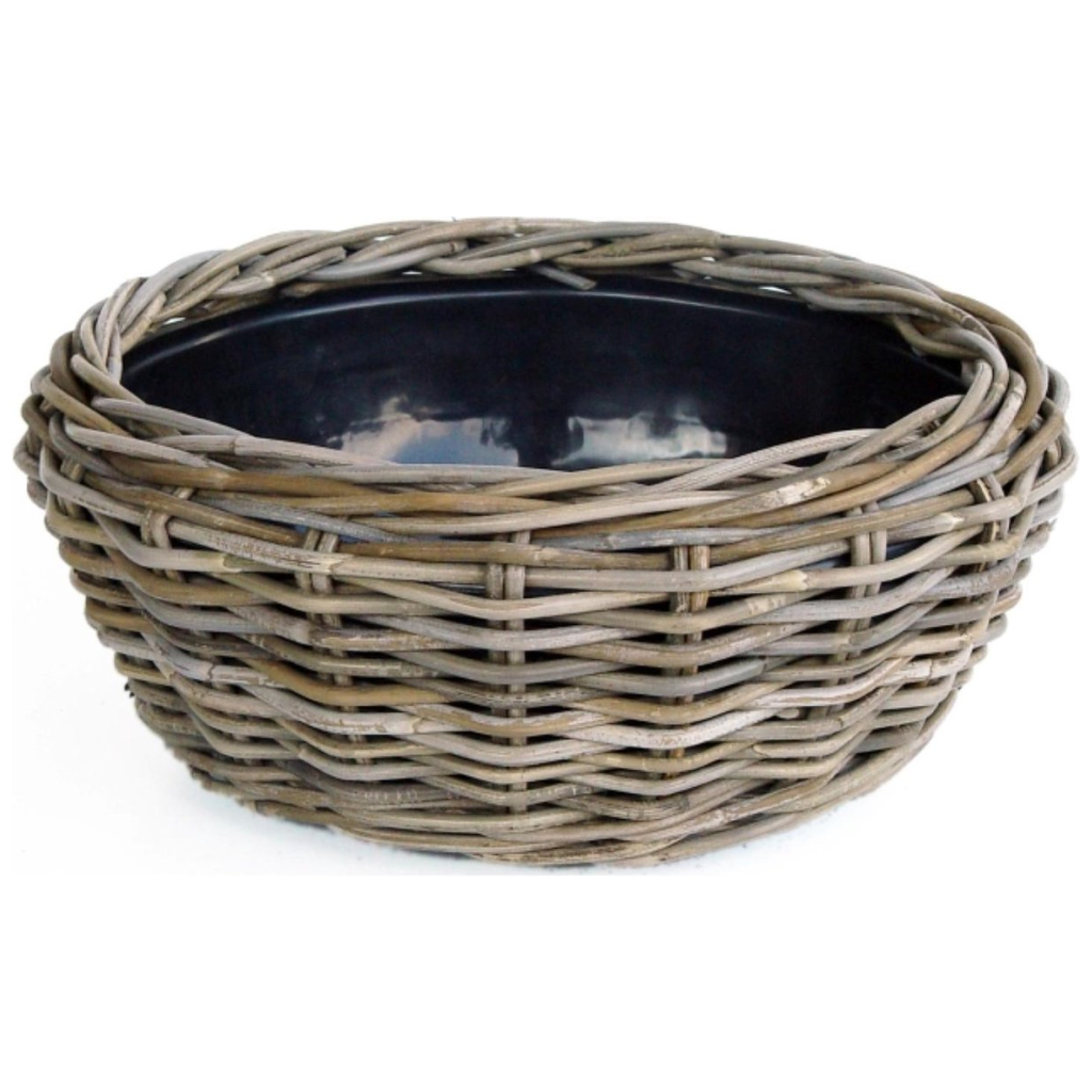 Van der Leeden Drypot Terrasschaal Rotan Grijs 38x16