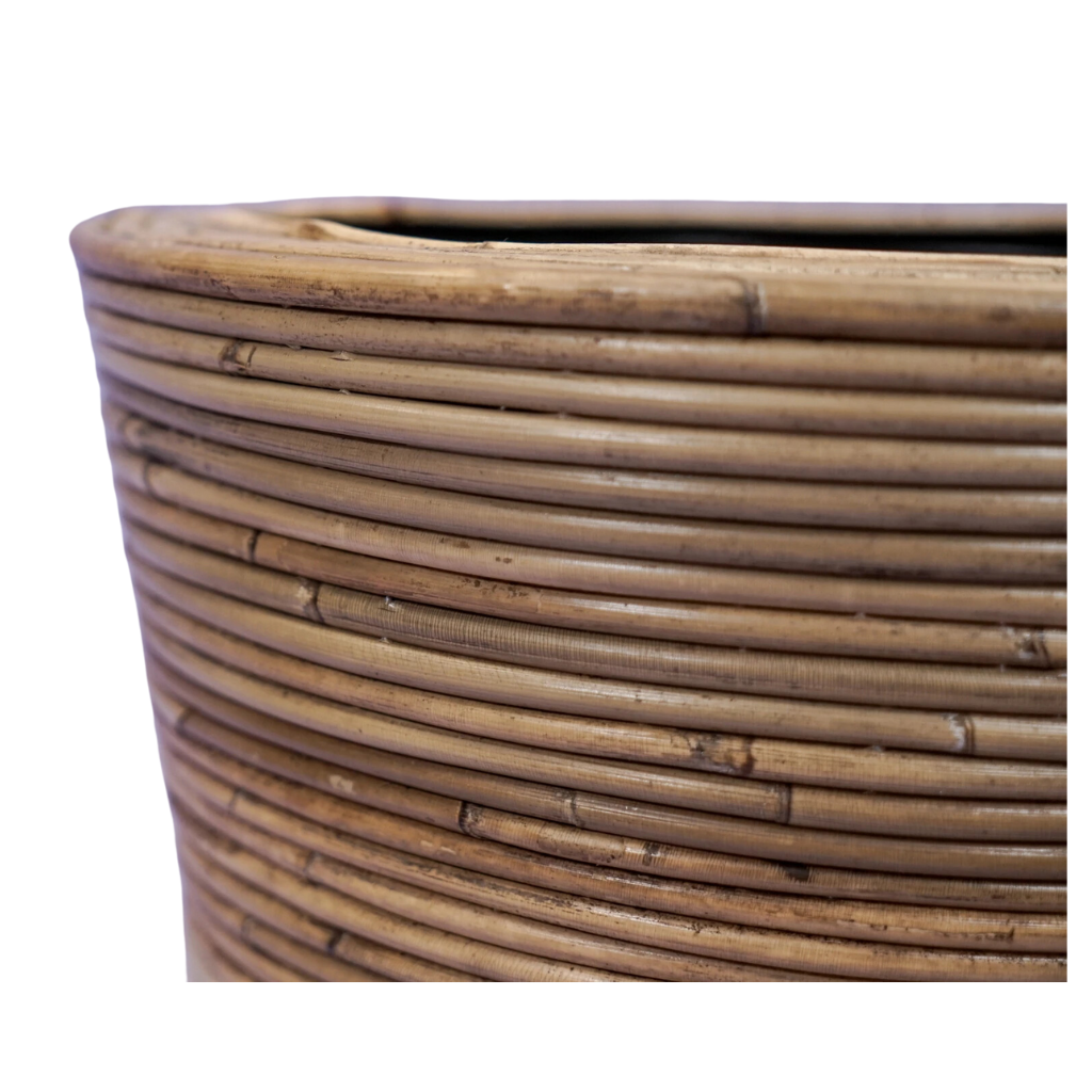 Van der Leeden Drypot Rotan Streep Grijs 27x20