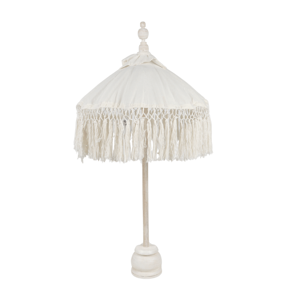 Van der Leeden Parasol Bali Small Macrame Wit 75 x 50 cm
