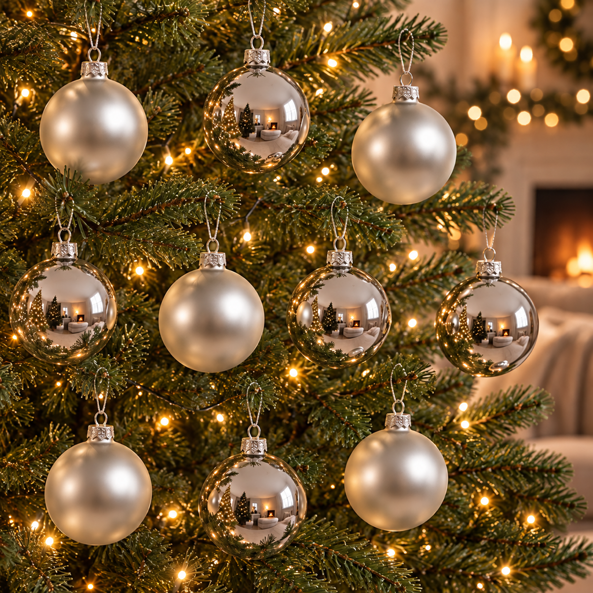 Decoris Kerstballen Glas Zilver Ø 6 cm 10 Stuks