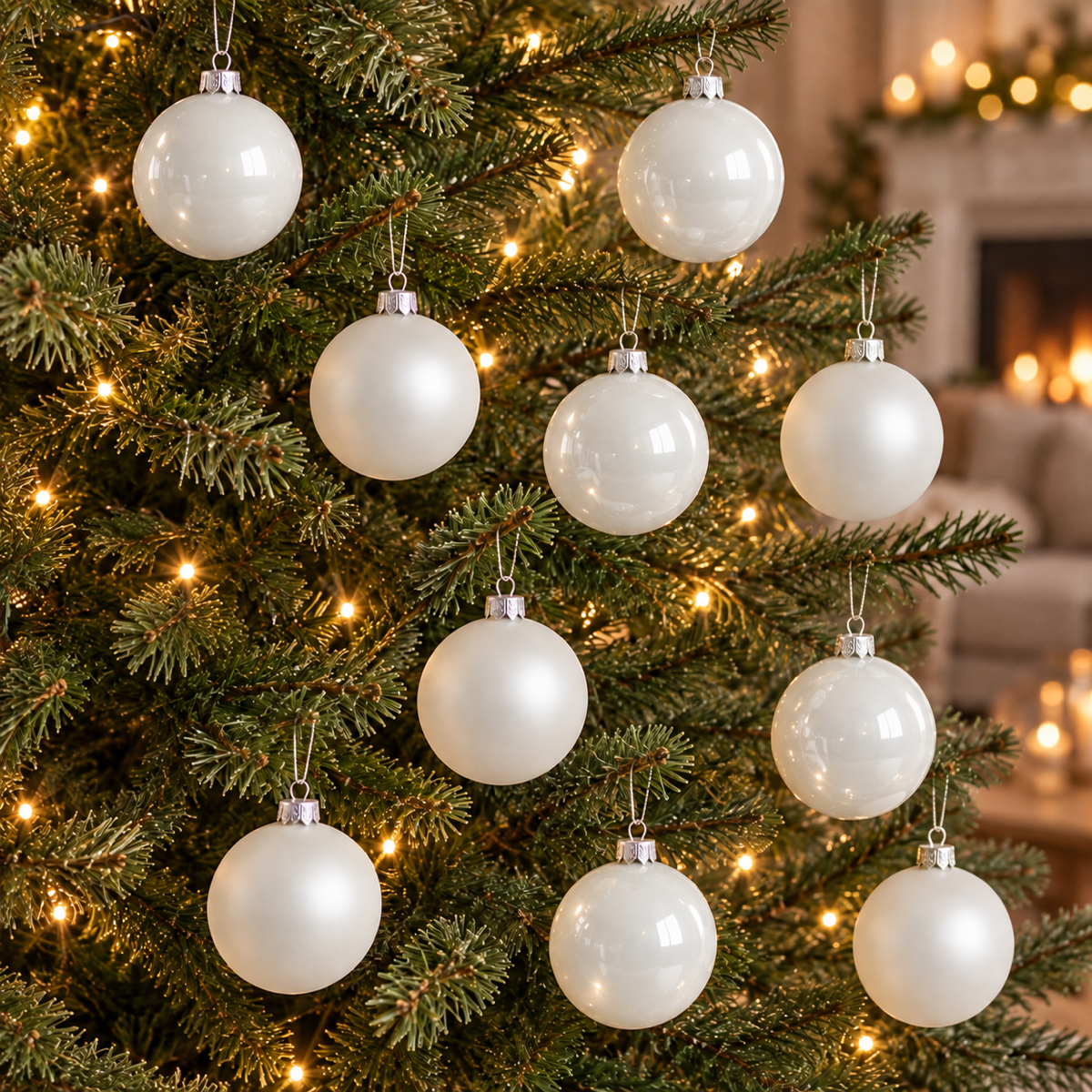 Decoris Kerstballen Glas Wit Ø 6 cm 10 Stuks