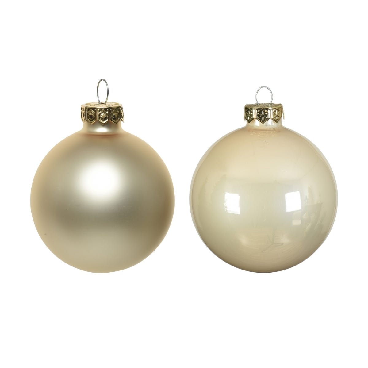 Decoris Kerstballen Glas Beige Ø 6 cm 20 Stuks