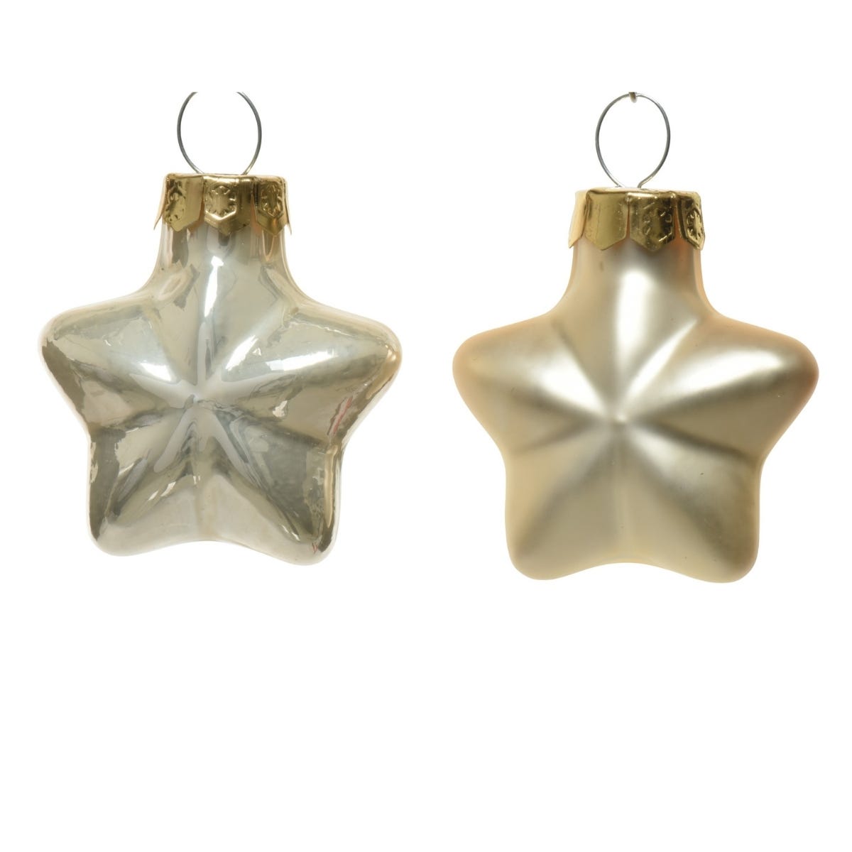Decoris Sterren Glas Beige 12 Stuks