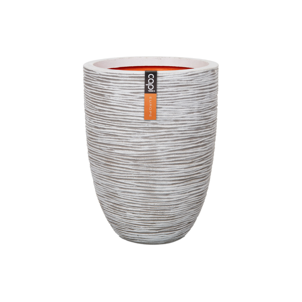 Capi Europe Vaas elegant laag Rib NL ivoor