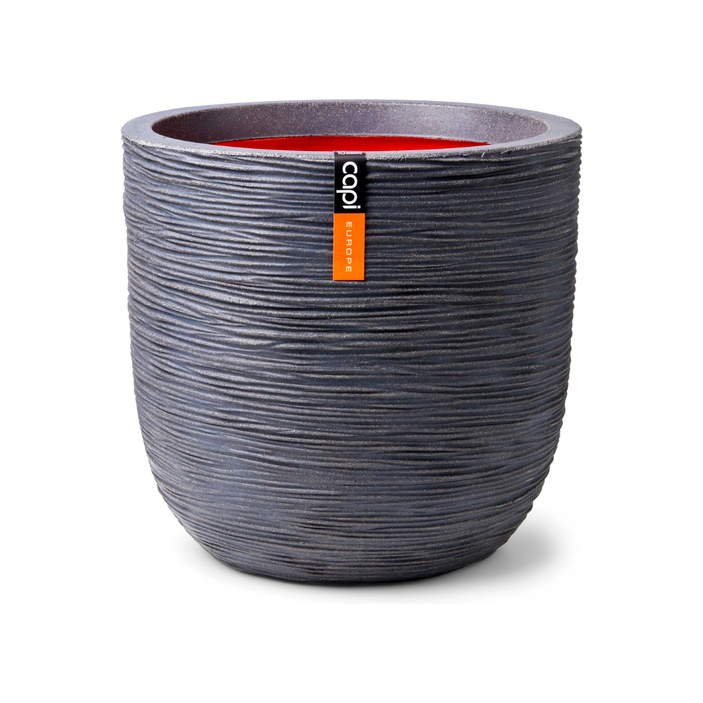 Capi Europe Bloempot Bol Rib Donkergrijs