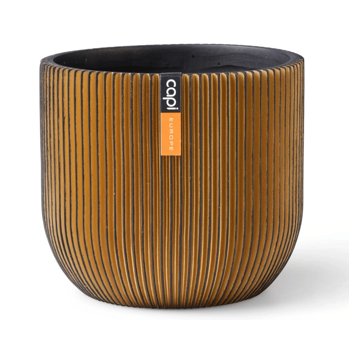 Capi Europe Pot bol Groove zwart goud 9 x 9 x 8 cm