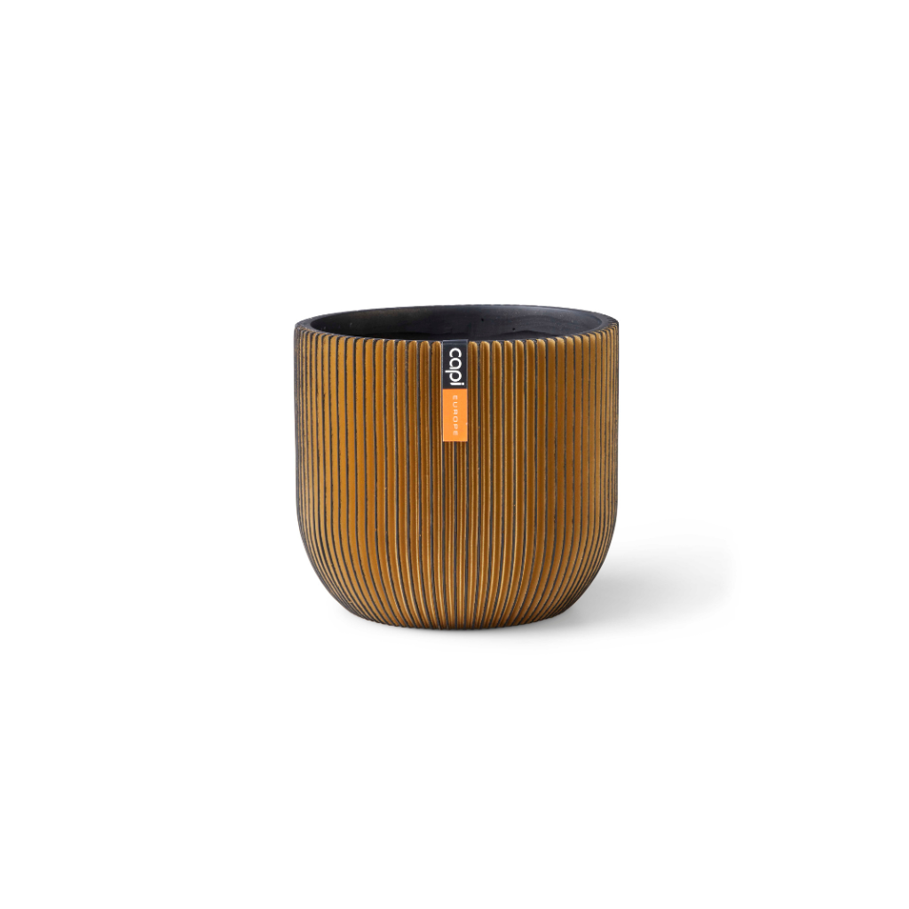 Capi Europe Pot bol Groove zwart goud 14 x 14 x 13 cm