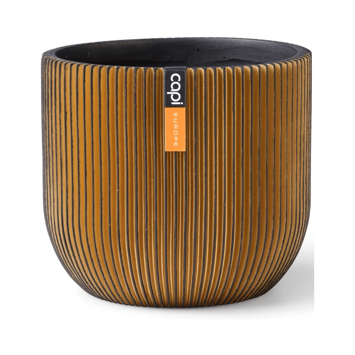 Capi Europe Pot bol Groove zwart goud 17 x 17 x 15 cm