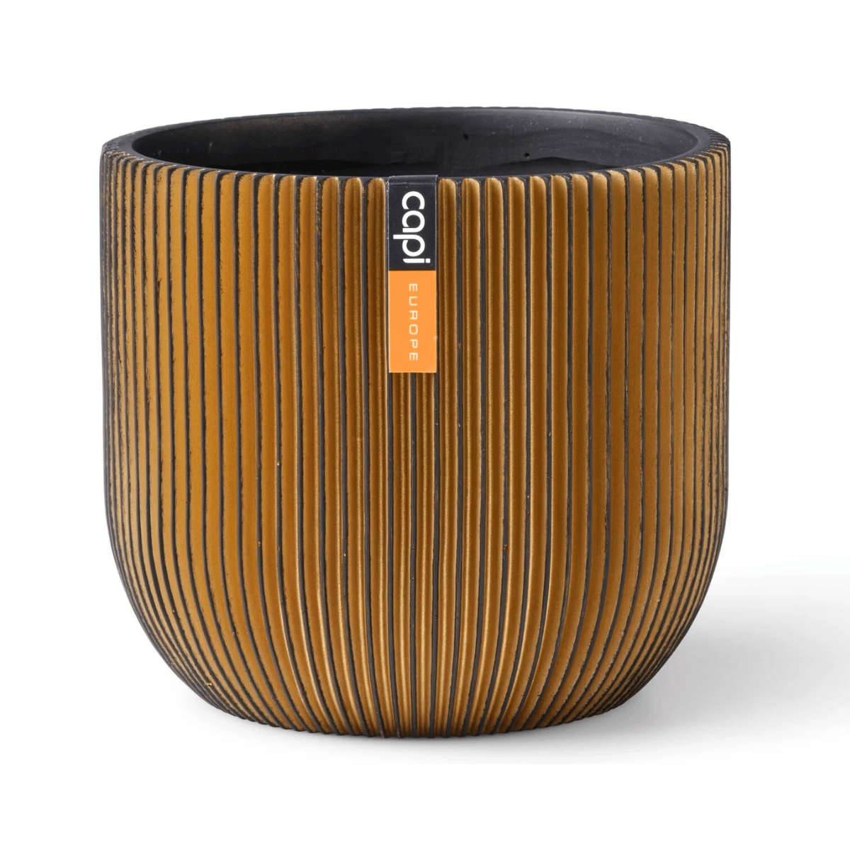 Capi Europe Pot bol Groove zwart goud 23 x 23 x 21 cm